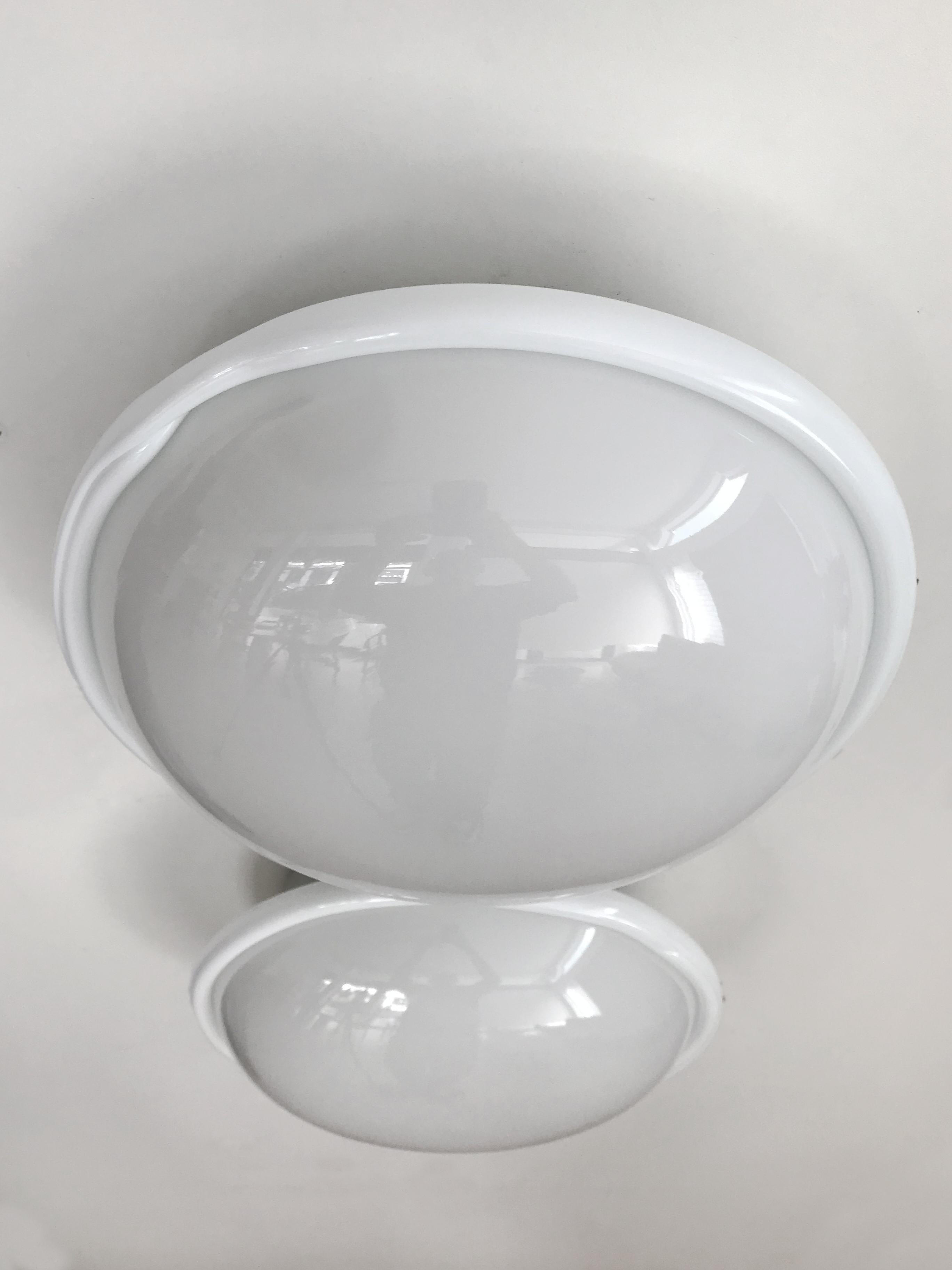 Venini Murano Italian White Glass Wall Lamps or Ceiling Lamps 1995 For Sale 2