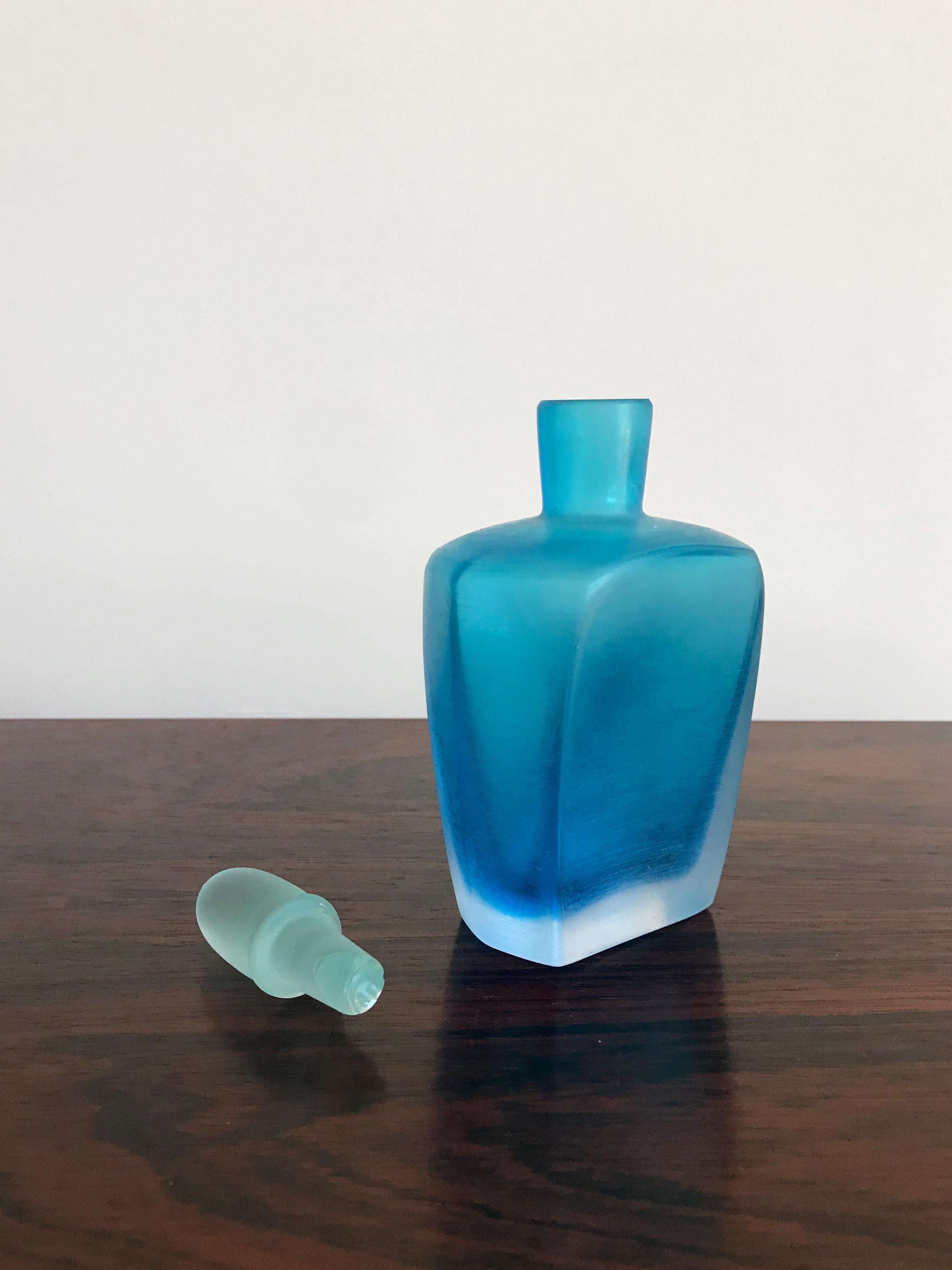 Venini Murano Italy Multicolors Glass Bottles Serie “Velati”, 1990 13