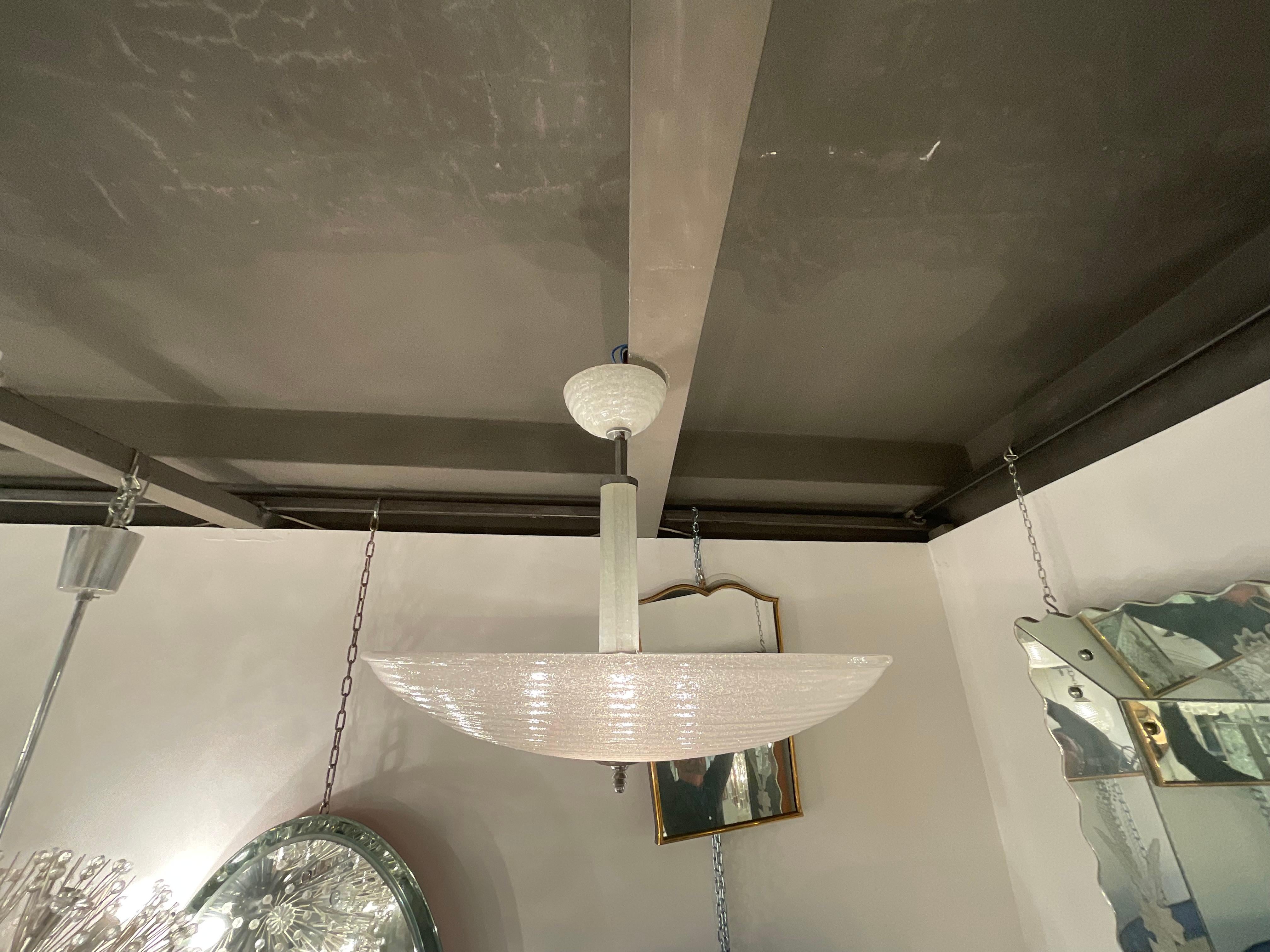 VENINI MURANO - art deco chandelier - 1930s For Sale 2