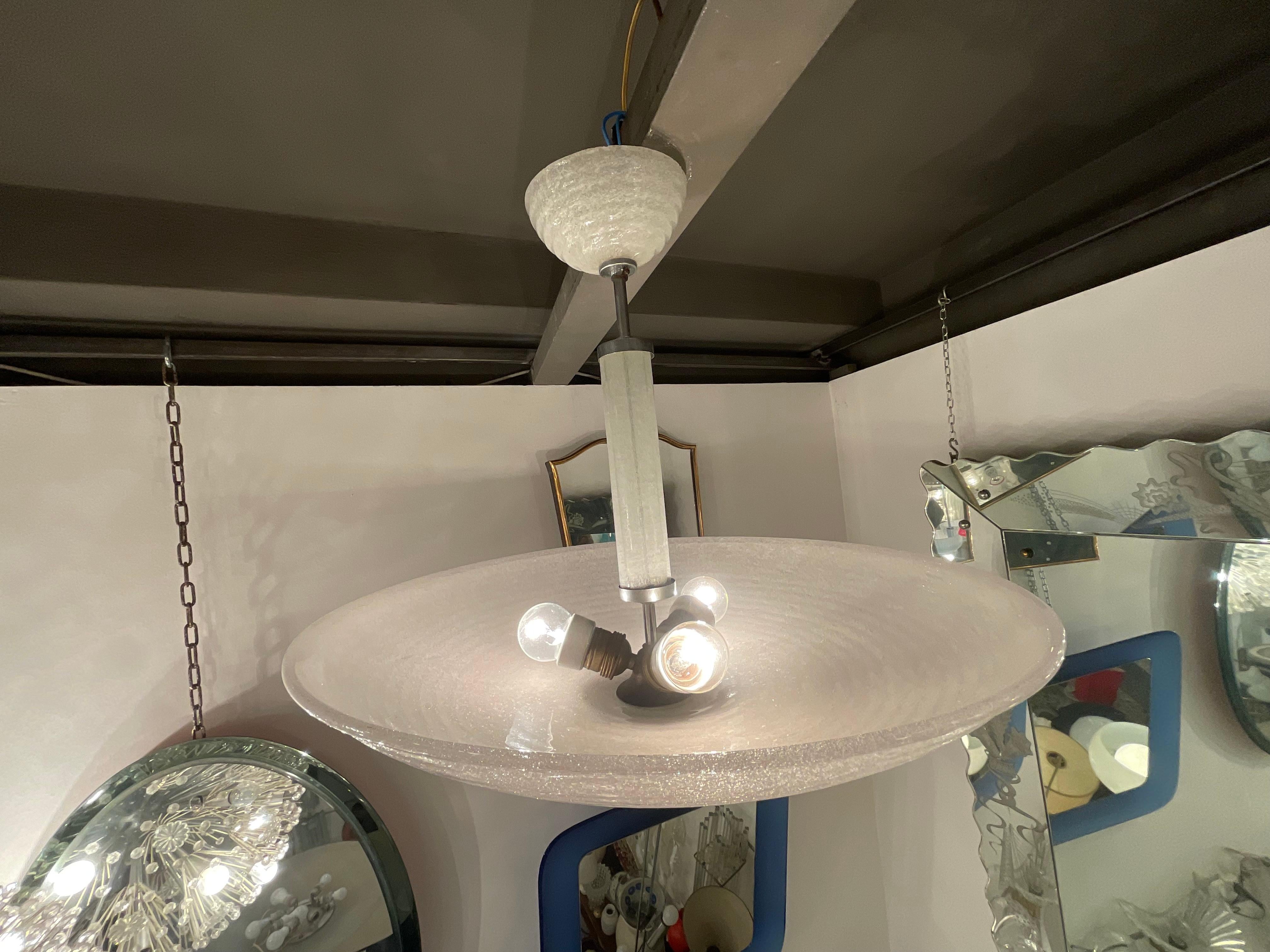 VENINI MURANO - art deco chandelier - 1930s For Sale 3