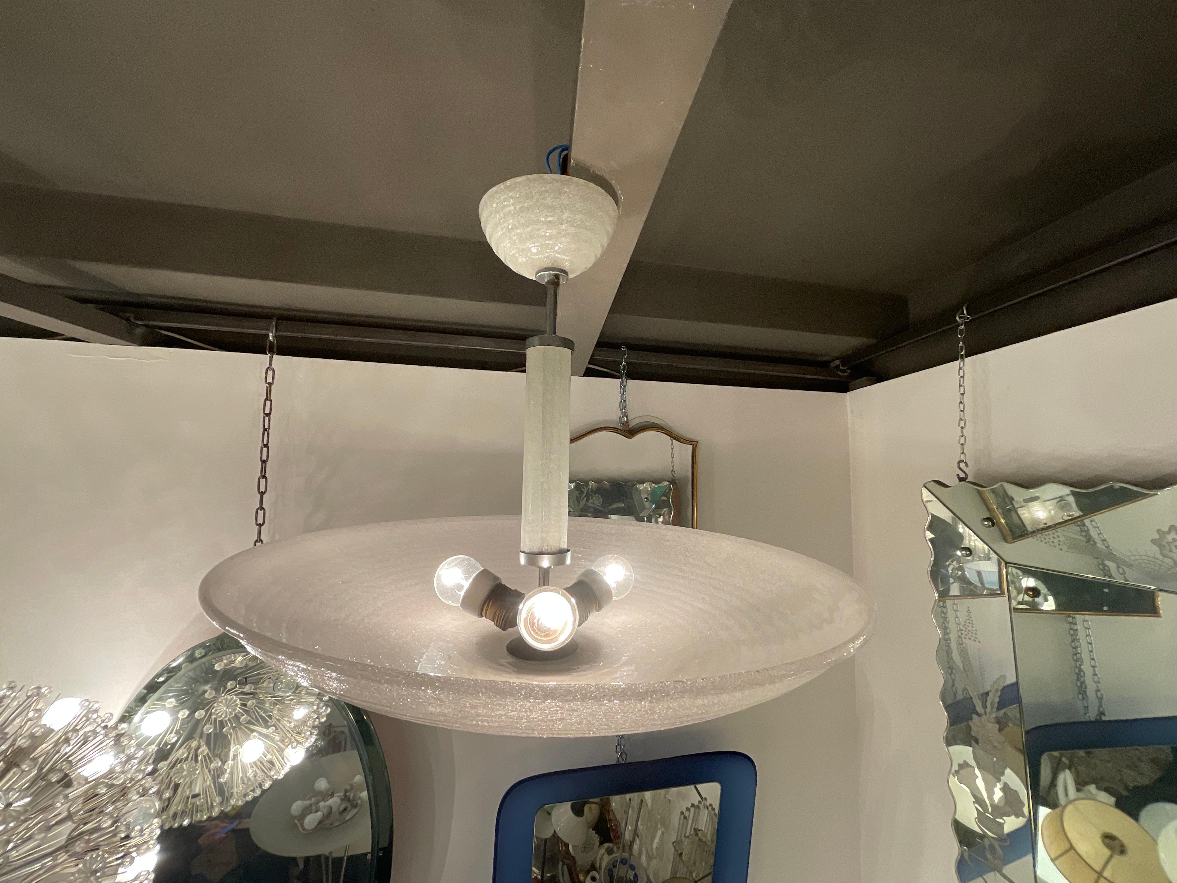 VENINI MURANO - art deco chandelier - 1930s For Sale 4