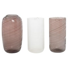 Venini Murano Latticino Glass Vases, 3