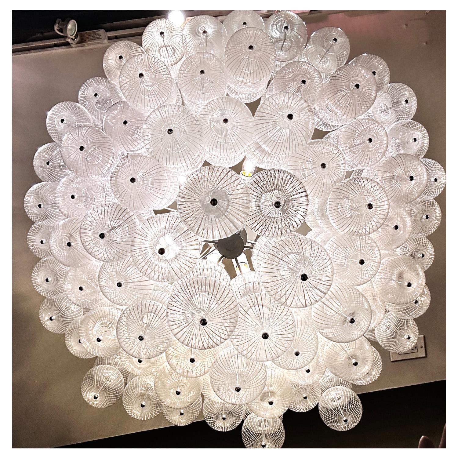 Fatto a mano Lampadario a sfera in vetro di Murano stile Venini anni '80 in vendita