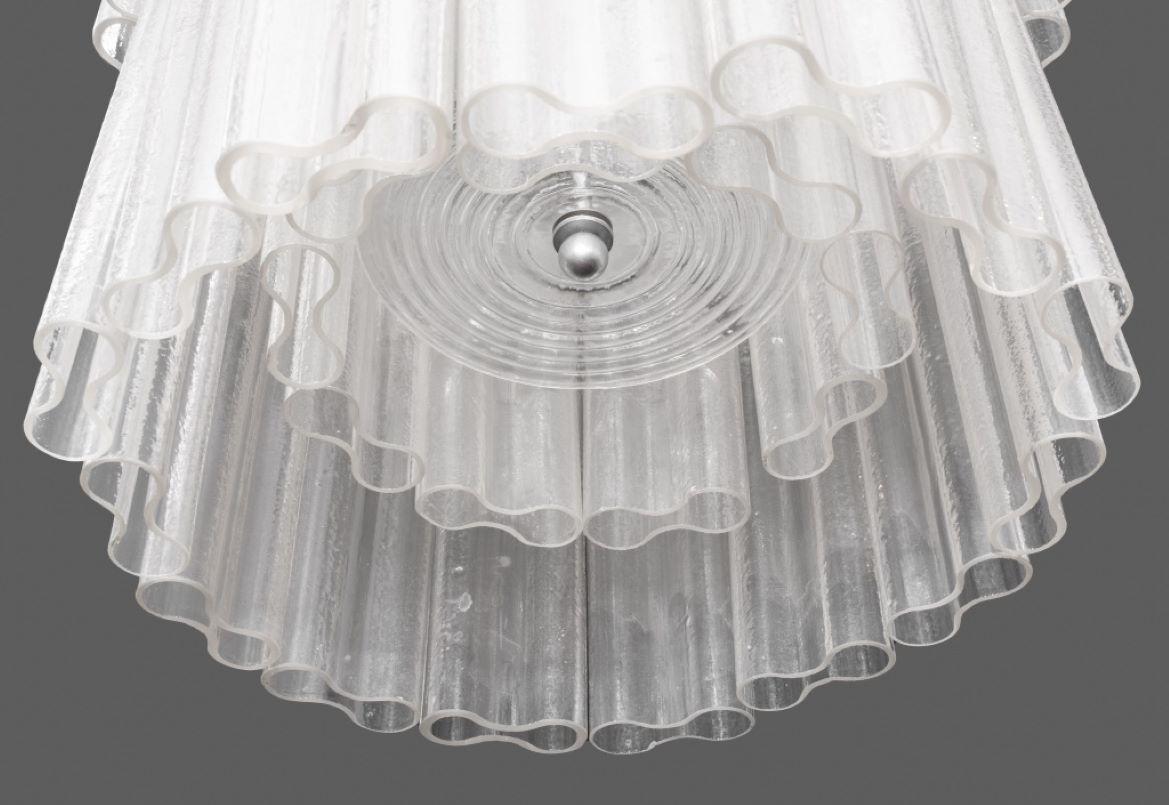 Lampadario a sospensione in vetro di Murano Venini In condizioni buone in vendita a Astoria, NY
