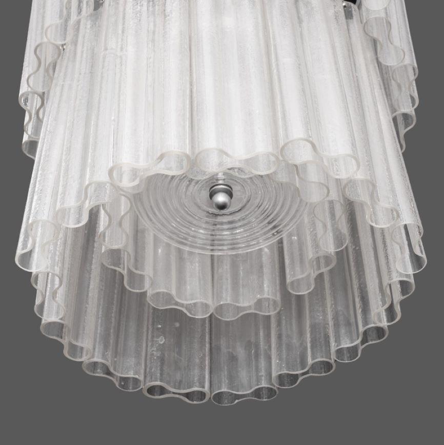 XX secolo Lampadario a sospensione in vetro di Murano Venini in vendita