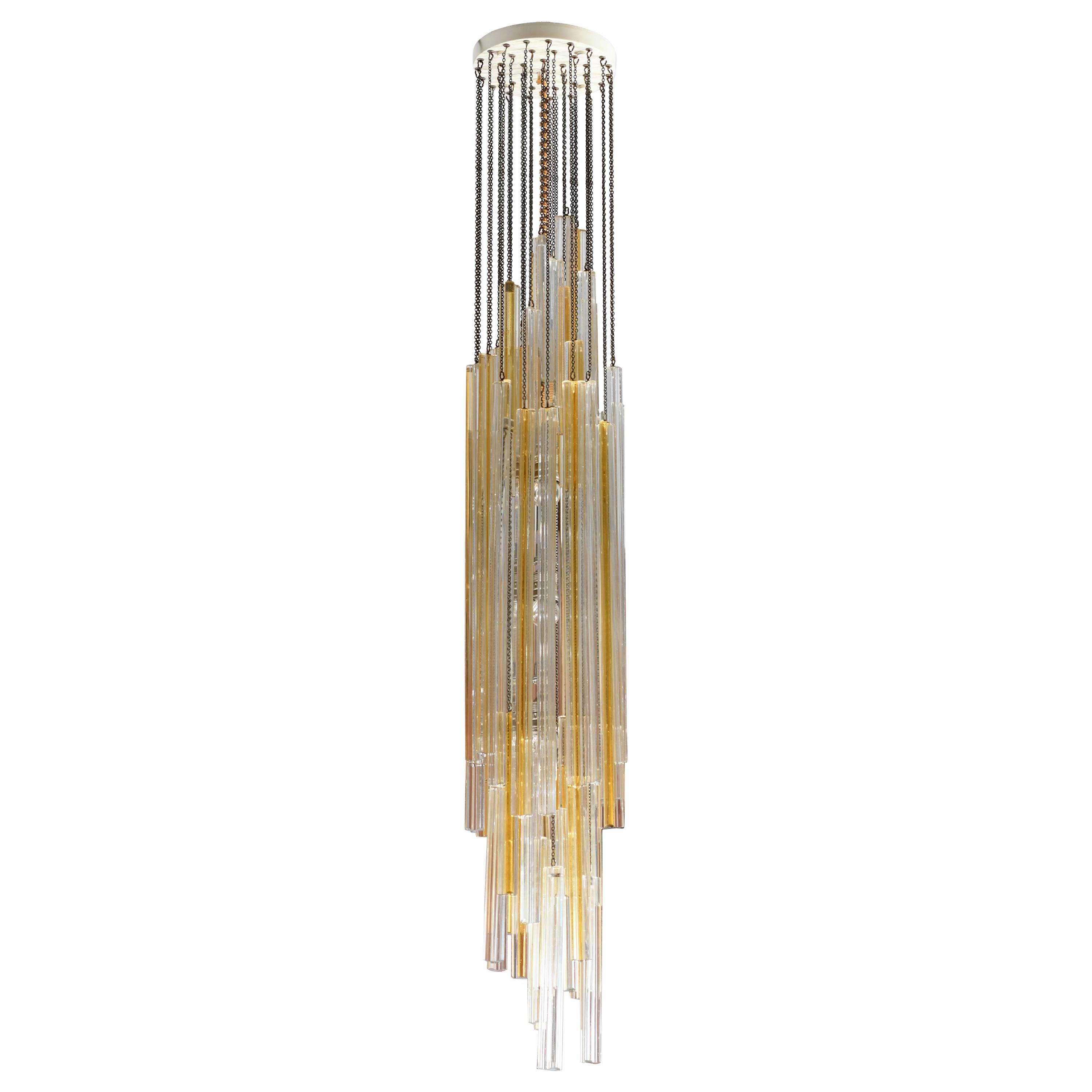 Venini Murano Midcentury Italian "Trilobi" Chandelier