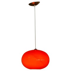 Venini Murano Orange Cased Glass Pendant 1950's