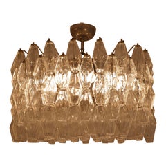 Venini, Murano, Poliedri chandelier by Carlo Scarpa c1960
