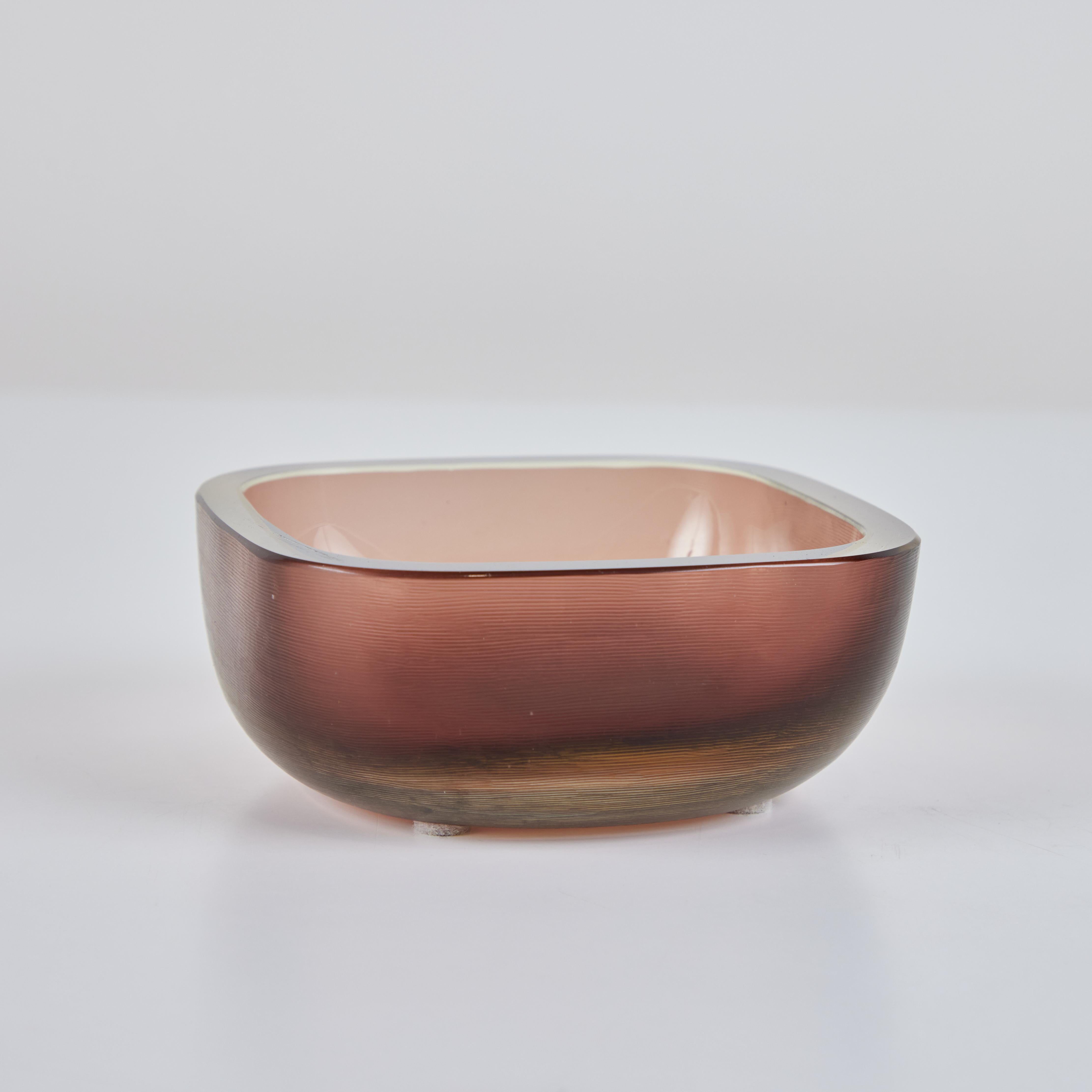 Venini Murano Purple Glass Bowl In Excellent Condition In Los Angeles, CA