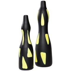 Venini Murano Set of Two Hand Carved Vases by Alessandro Mendini