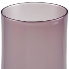 Venini Murano Signed Lavender Purple Opaline Italian Art Glass Flower Vase