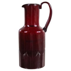 Venini Murano Signed Red Cocktail Pitcher