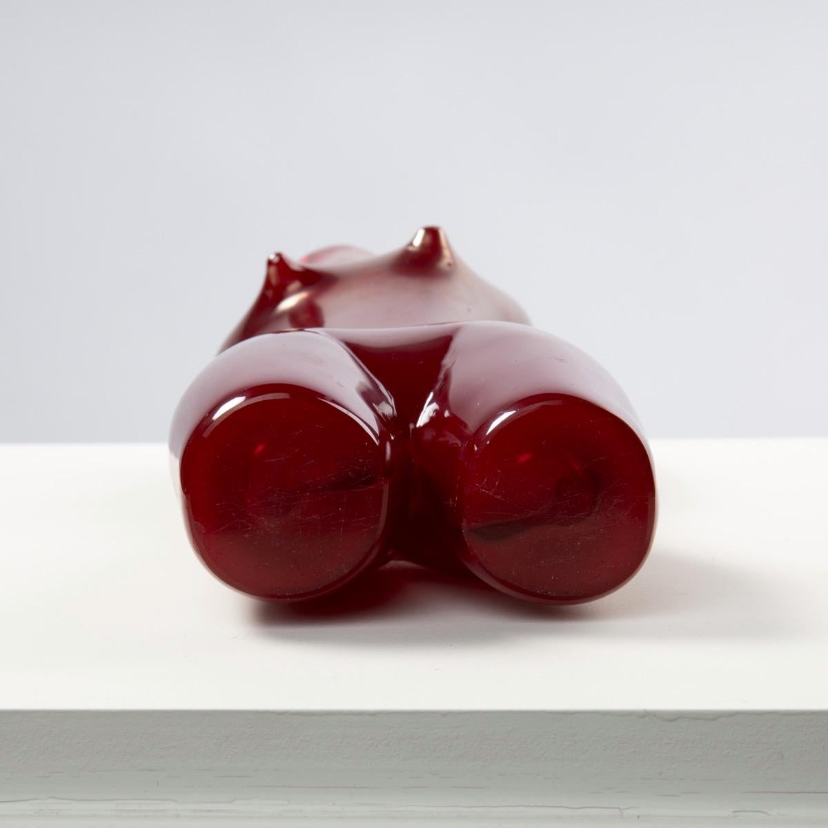 Venini Murano Sirena, Mermaid Red Glass Sculpture Vase by Fulvio Bianconi 3