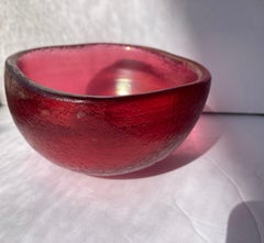 Venini Murano Sommerso Glass, Corroso Vase, by Carlo Scarpa, Acid 3-Line Mark