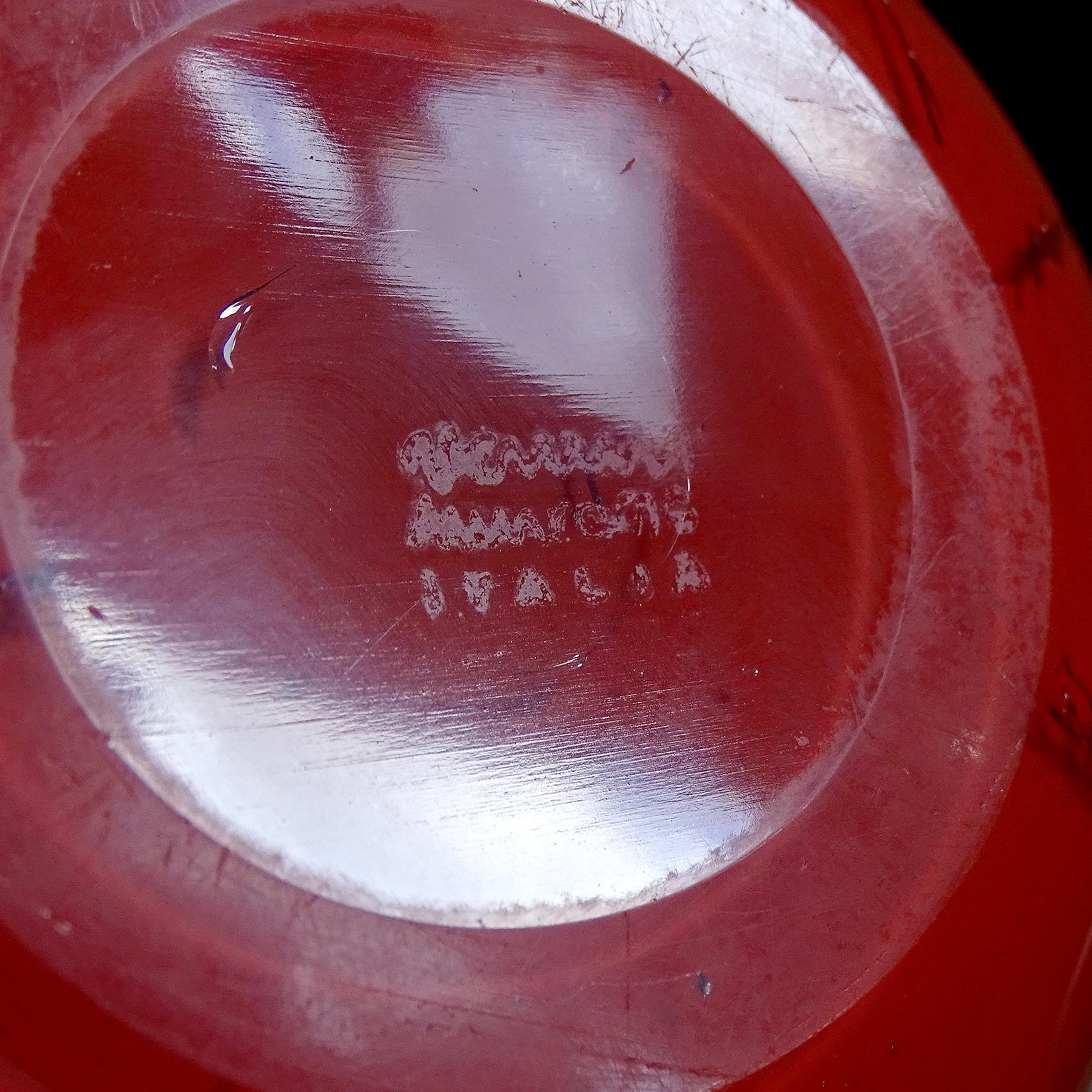 Venini Murano Toni Zuccheri Giada Parfümflasche aus italienischem Kunstglas in Koralle Rot im Angebot 1
