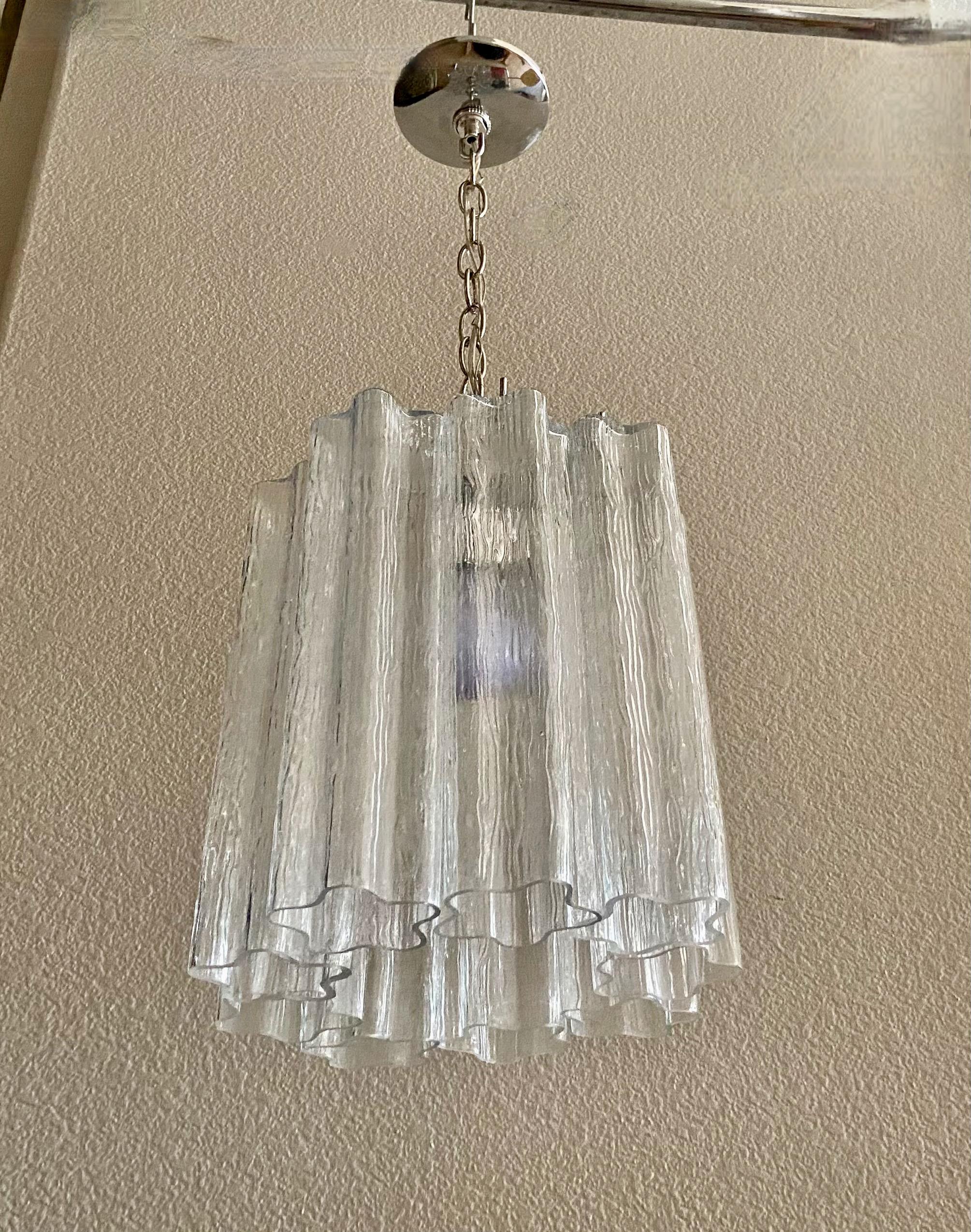 Venini Murano Tronchi Glass Tube Pendant or Chandelier In Good Condition For Sale In Palm Springs, CA
