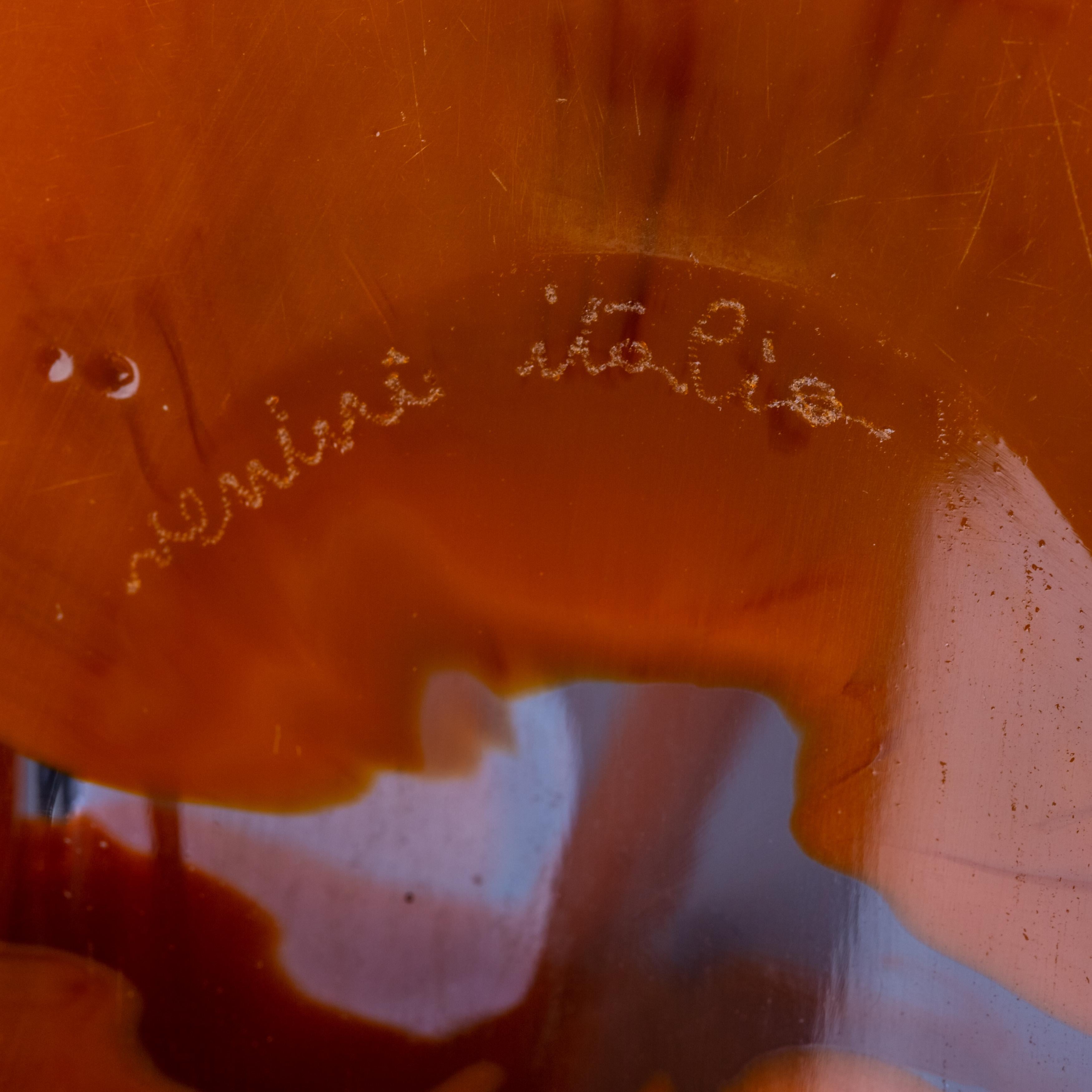 Blown glass Scolpito vase (amber), Toni Zuccheri, Venini Murano (Italy) 1