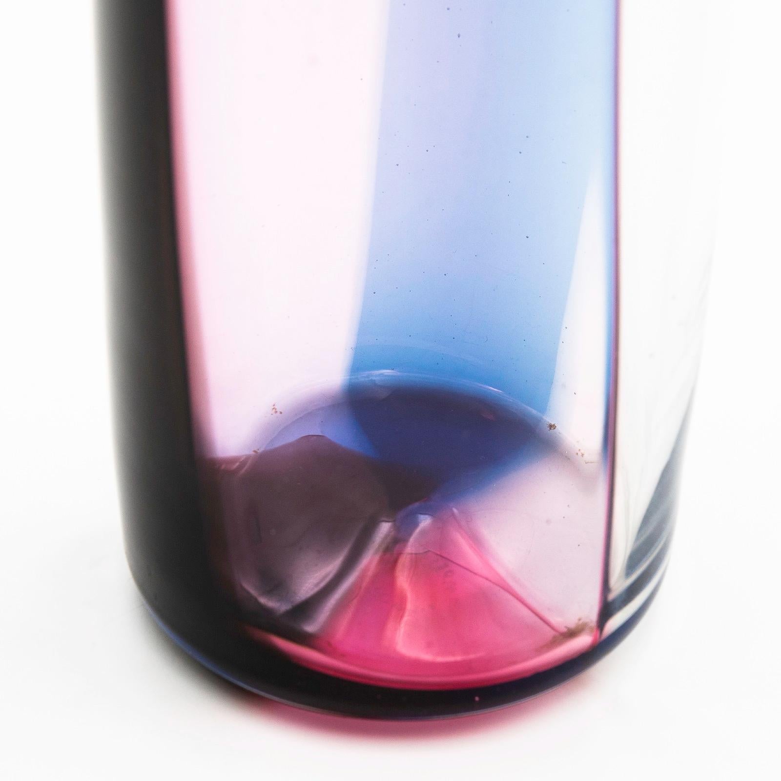 Venini Murano Vignelli / Bianconi Glass Vase Pitcher, Nice Color Scheme In Good Condition In Brussels, BE