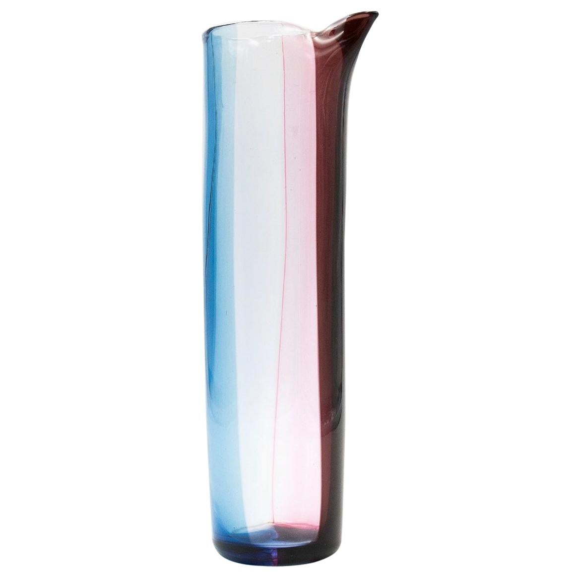 Venini Murano Vignelli / Bianconi Glass Vase Pitcher, Nice Color Scheme