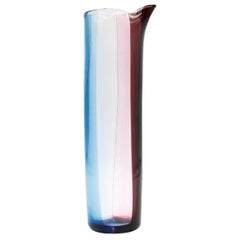 Vintage Venini Murano Vignelli / Bianconi Glass Vase Pitcher, Nice Color Scheme