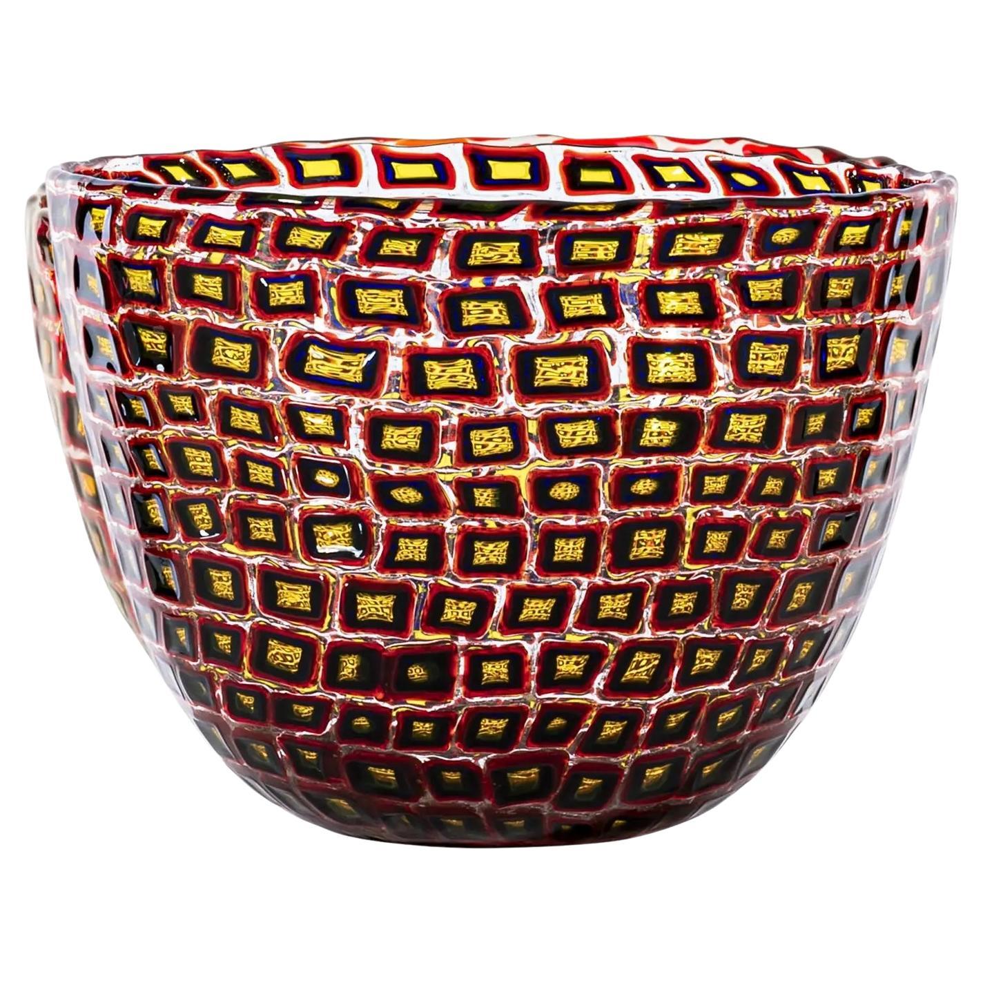 Venini Murrine Romane 520.21 design Carlo Scarpa - Glass Vase - Damiani For Sale