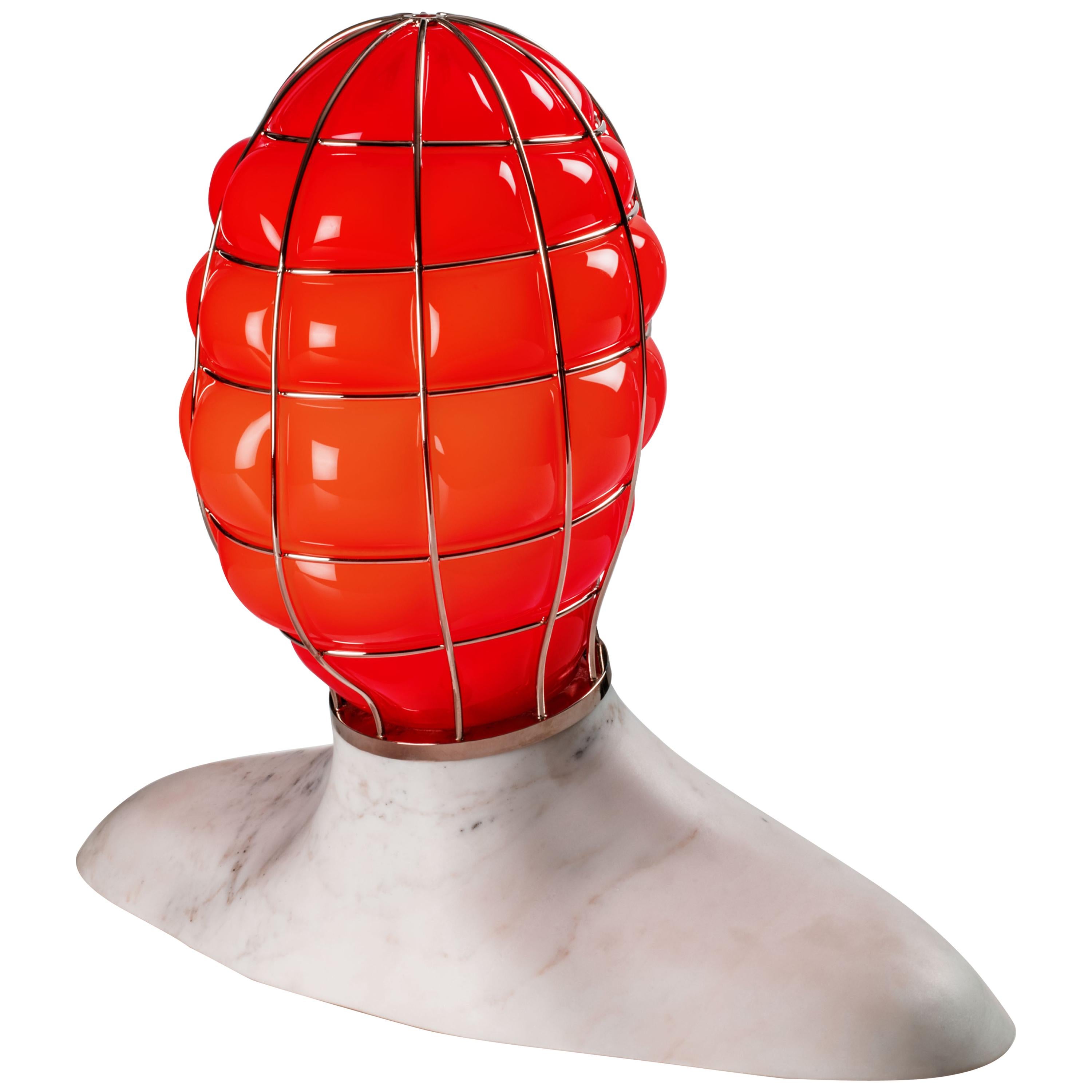Lampe de sculpture en verre Musa de Venini en rouge par Fabio Novembre