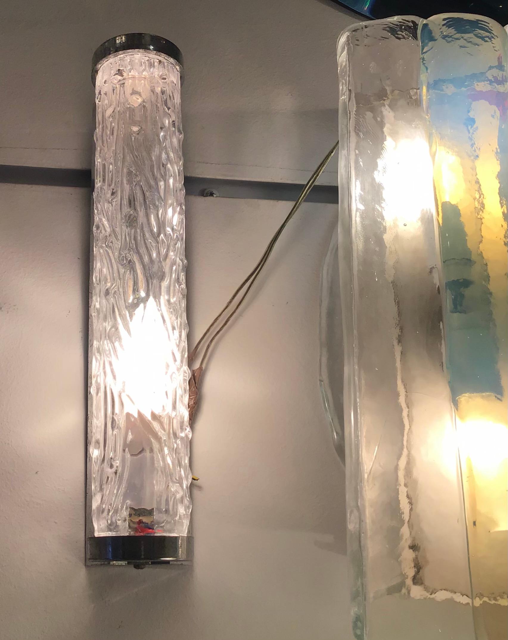VENINI  n 5 Aufsätze /Keilling Light Toni Zuccheri Murano Glas Metall Verchromt Es im Angebot 13