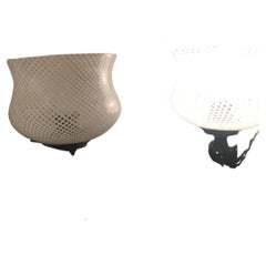 VENINI N 8 Sconces Glass Filigree Brass 1930 Italy