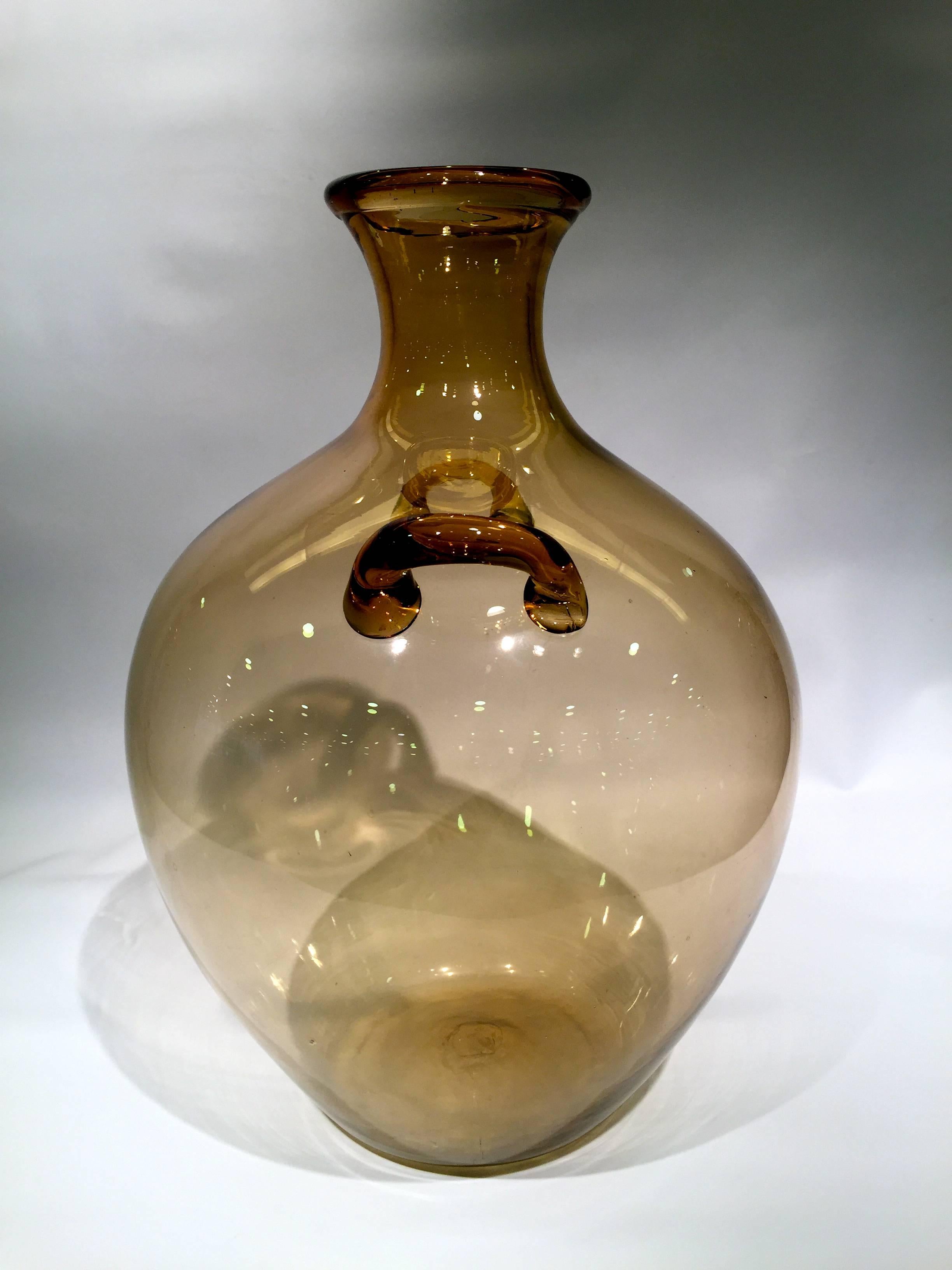 Italian Venini Napoleone Martinuzzi Murano Glass Vase 1930 Art Deco For Sale