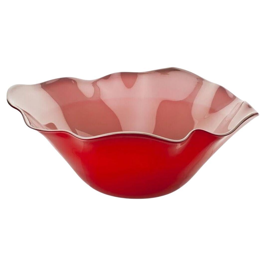 Venini Narciso Glass Vase Red and Grey, In Original Box  For Sale