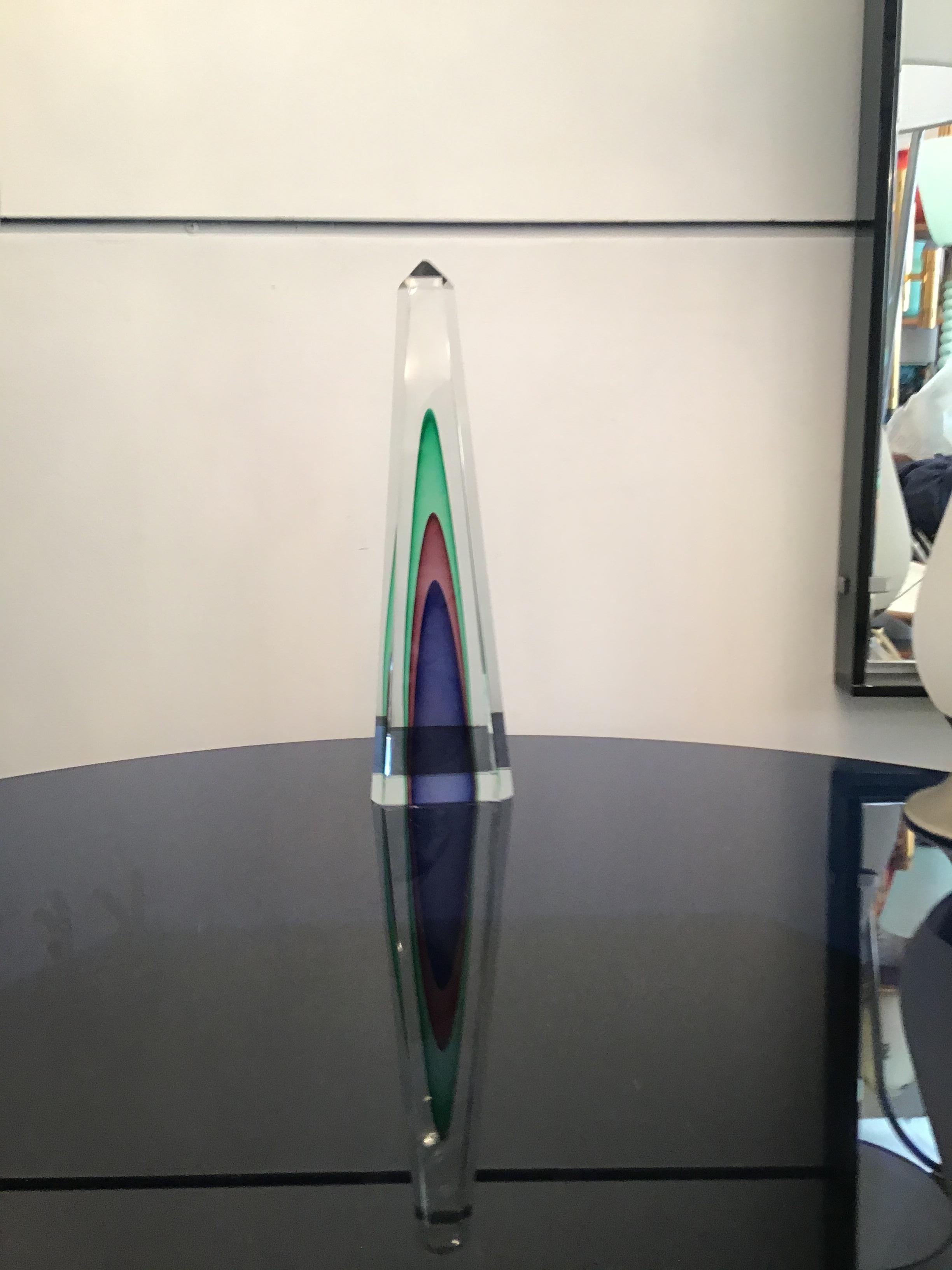Venini Obelisk Murano Glass, 1960, Italy For Sale 9