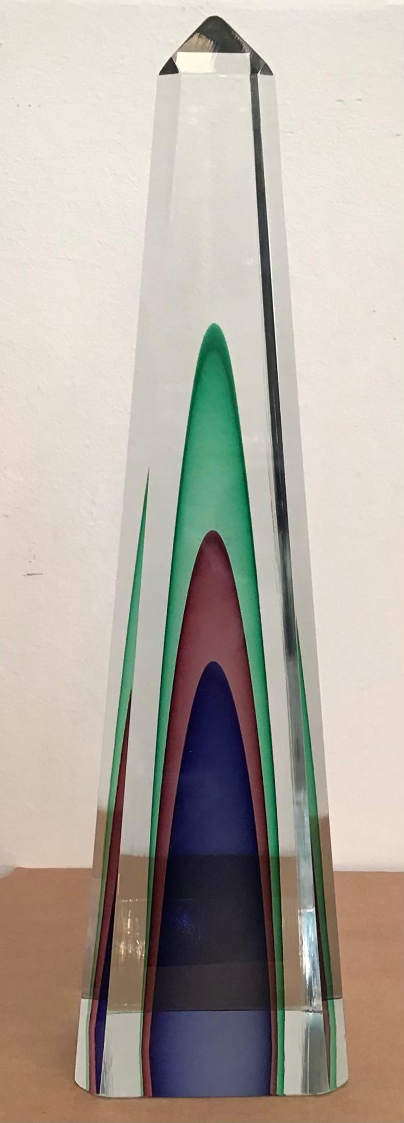 Venini obelisk murano glass 1960 Italy.