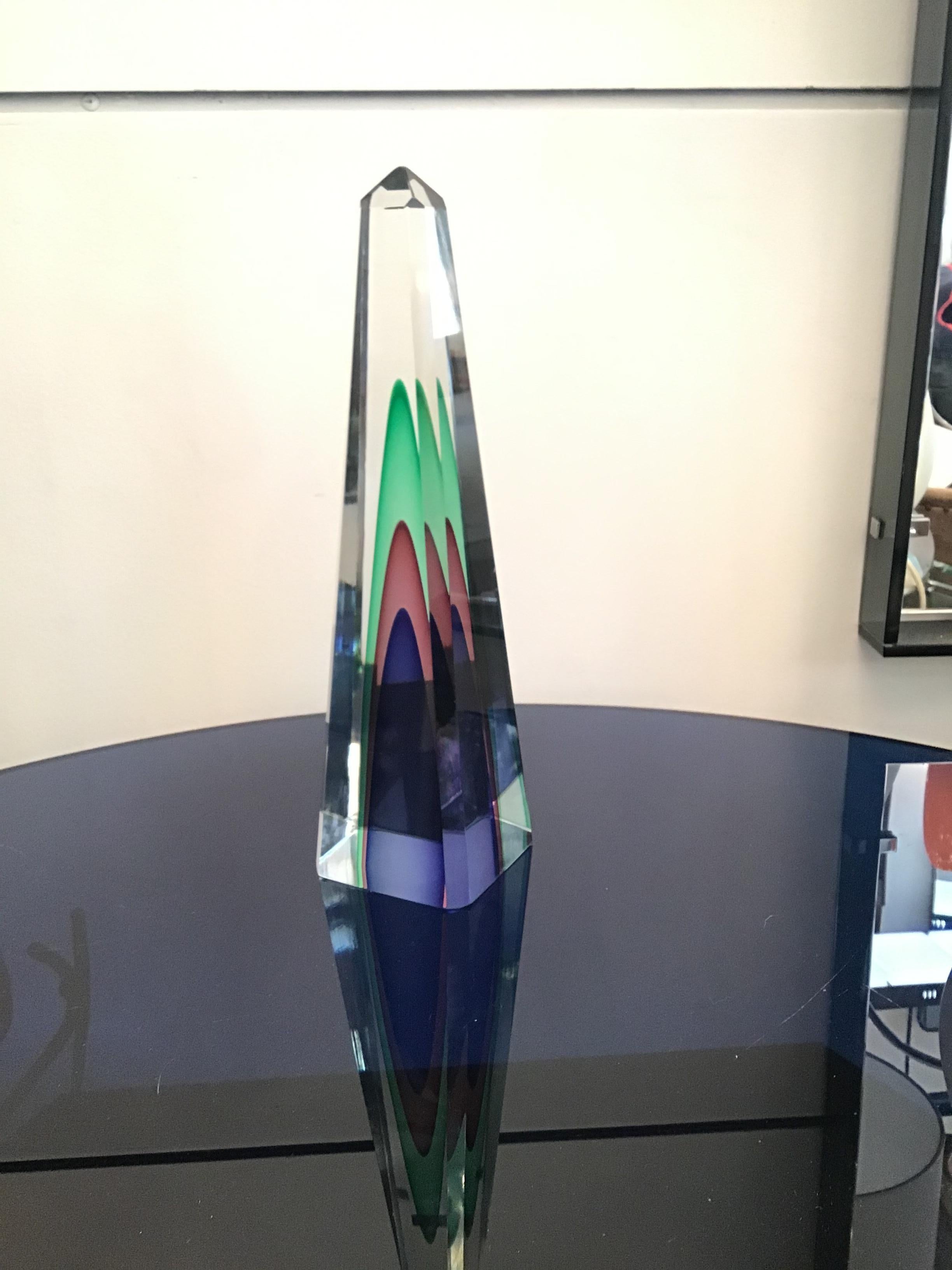 Venini Obelisk Murano Glass, 1960, Italy For Sale 1