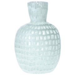 Venini Occhi Vase in White Glass by Ludovico Diaz de Santillana, Tobia Scarpa