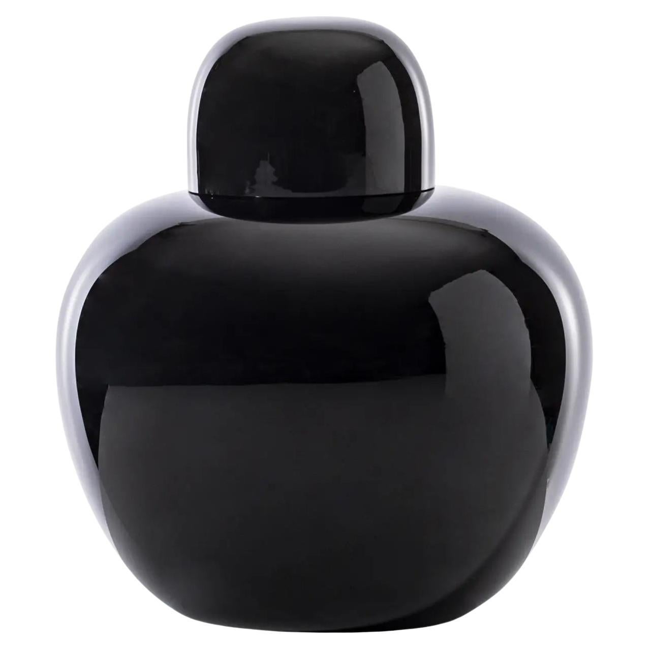 Venini Opachi 513.03 Nero Murano Glass Vase design Tobia Scarpa - Damiani