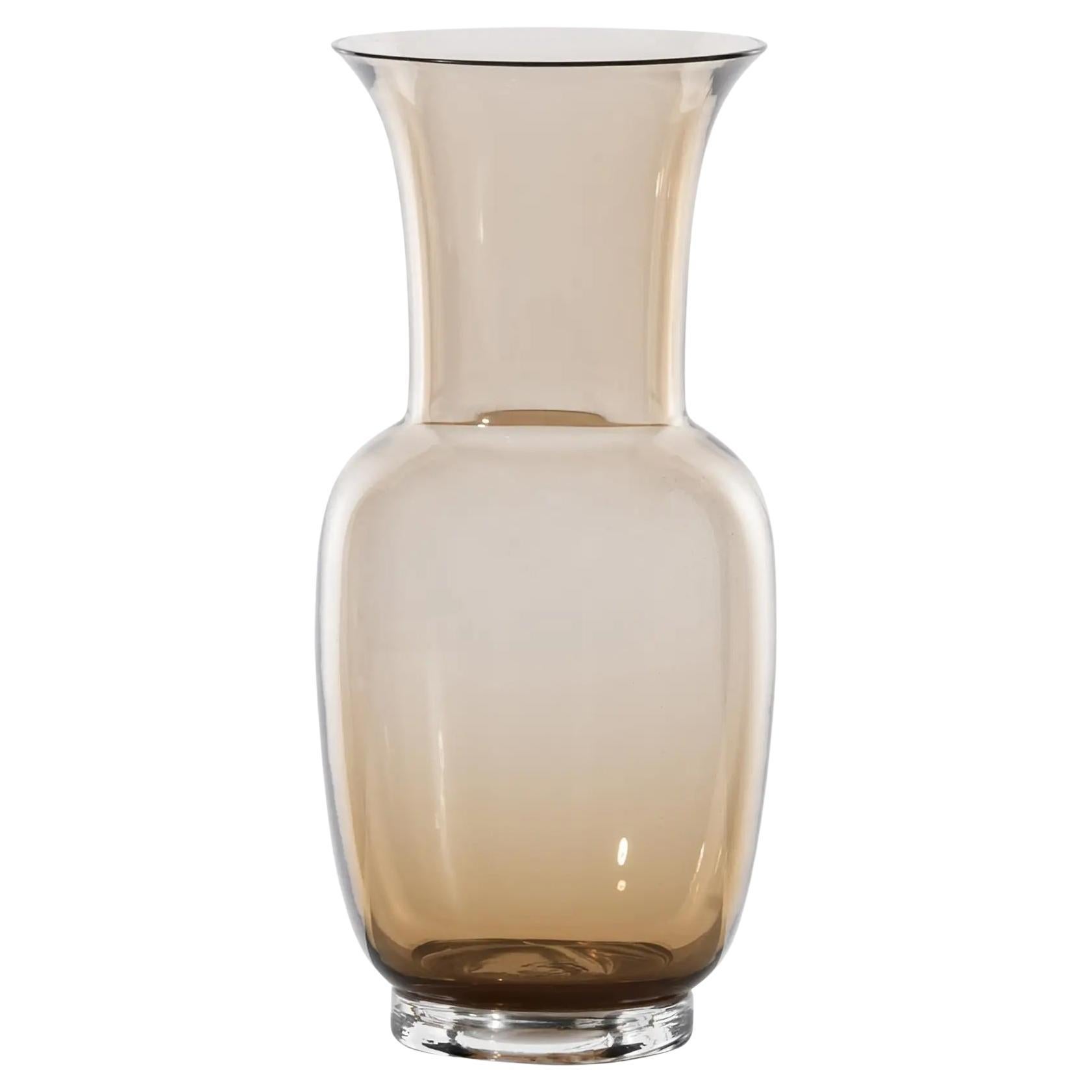 Venini Opalino 706.22 Medium - Moka - Murano Glass Vase - Damiani