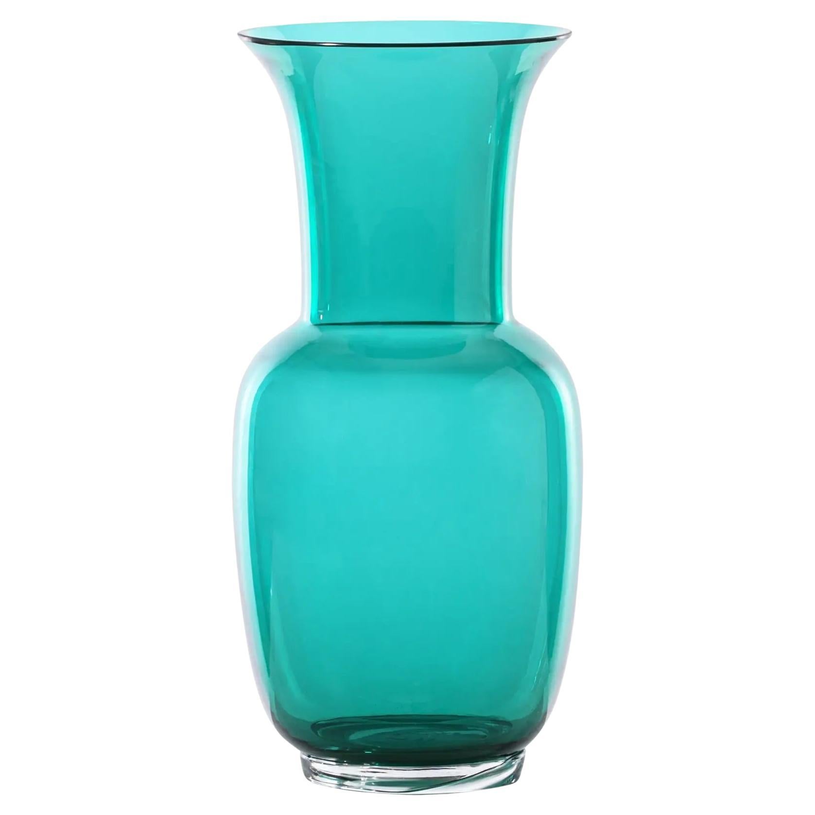 Venini Opalino 706.38 Small - Paraiba - Murano Glass Vase - Damiani For Sale