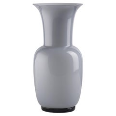 Venini Opalino Large Grey Milk White Inside Glass Vase