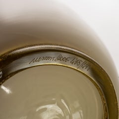 Vase VENINI « Opalino » en verre gris, rouge et doré, édition limitée n° 475/499, année 2006