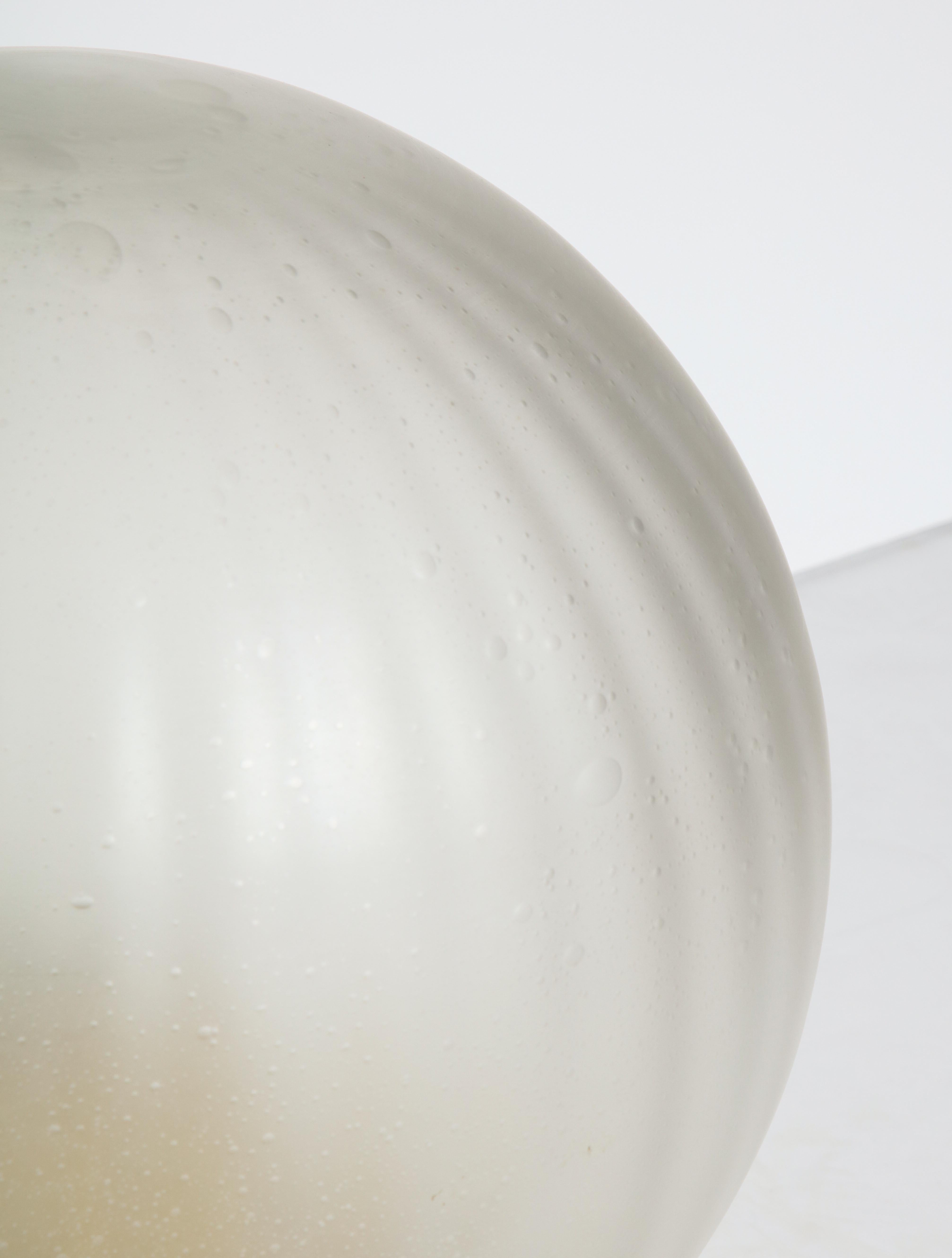 Mid-20th Century Venini Opaque Mottled and Ribbed Glass Table Lamp 