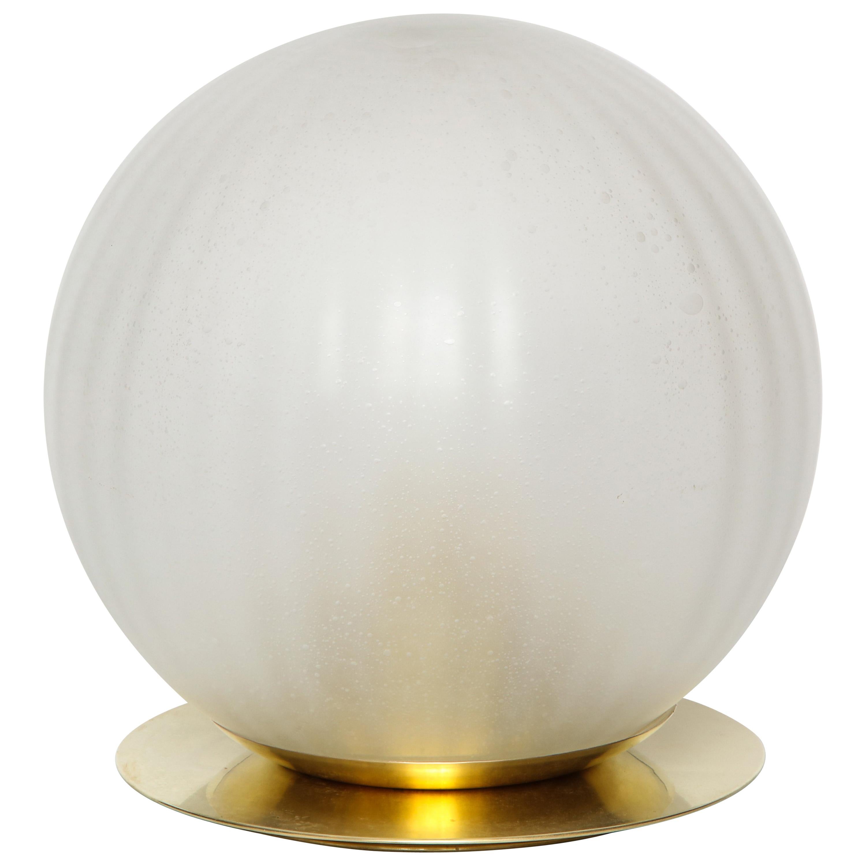 Venini Opaque Mottled and Ribbed Glass Table Lamp 