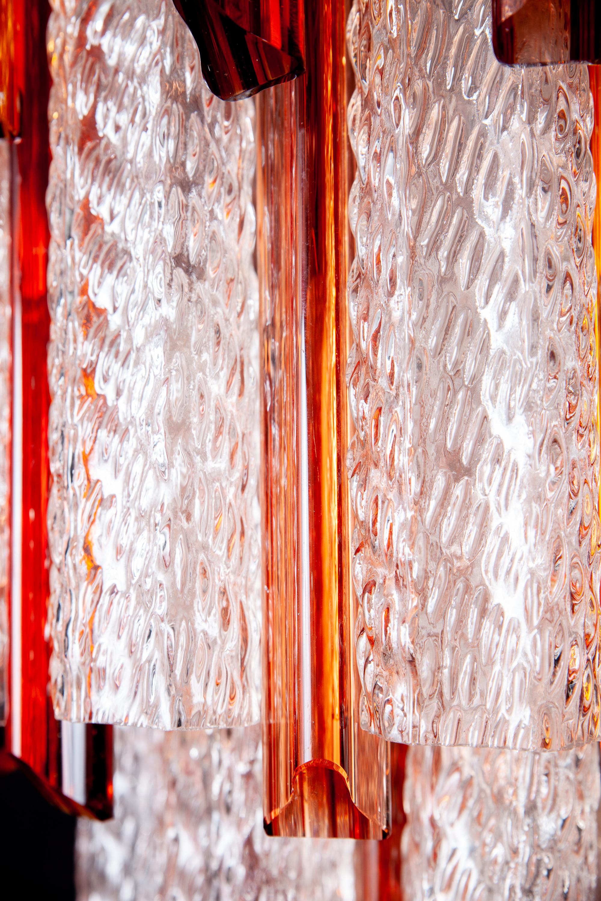 Lustre Tronchi original à quatre niveaux en verre de Murano du milieu du siècle dernier, 1960 en vente 2