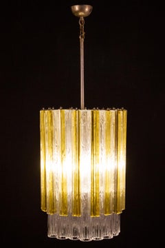 Lampadario o lanterna Venini Original Tronchi e Gold Triedi,  Murano 1960