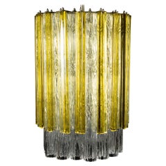 Venini Original Tronchi and Gold Triedi Chandelier or Lantern,  Murano 1960