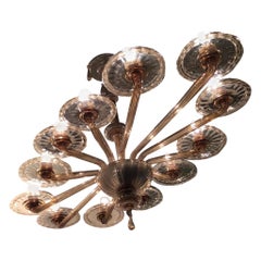 Vintage Venini Oval Murano Glass Chandelier 12-Light, 1930, Italy