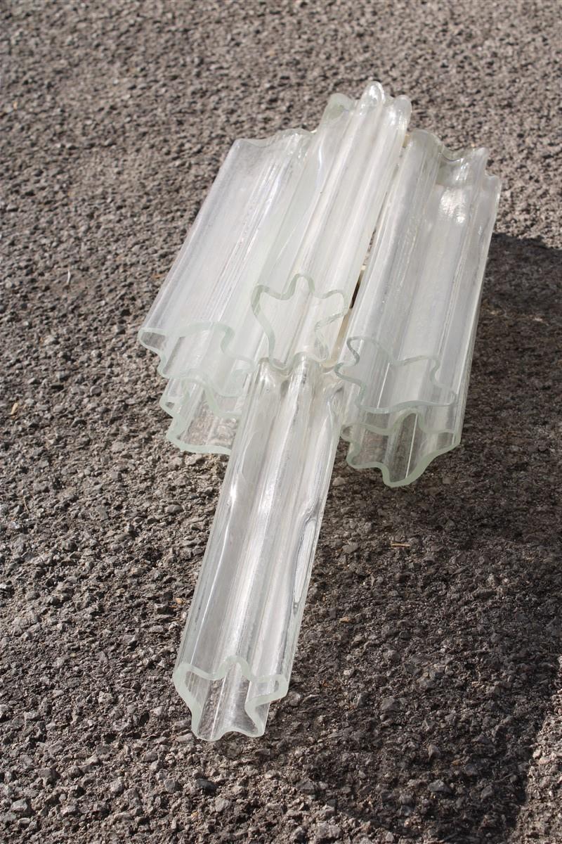 Venini Pair of Murano Transparent Glass Wall Sconces Italian Design, 1960s In Good Condition For Sale In Palermo, Sicily