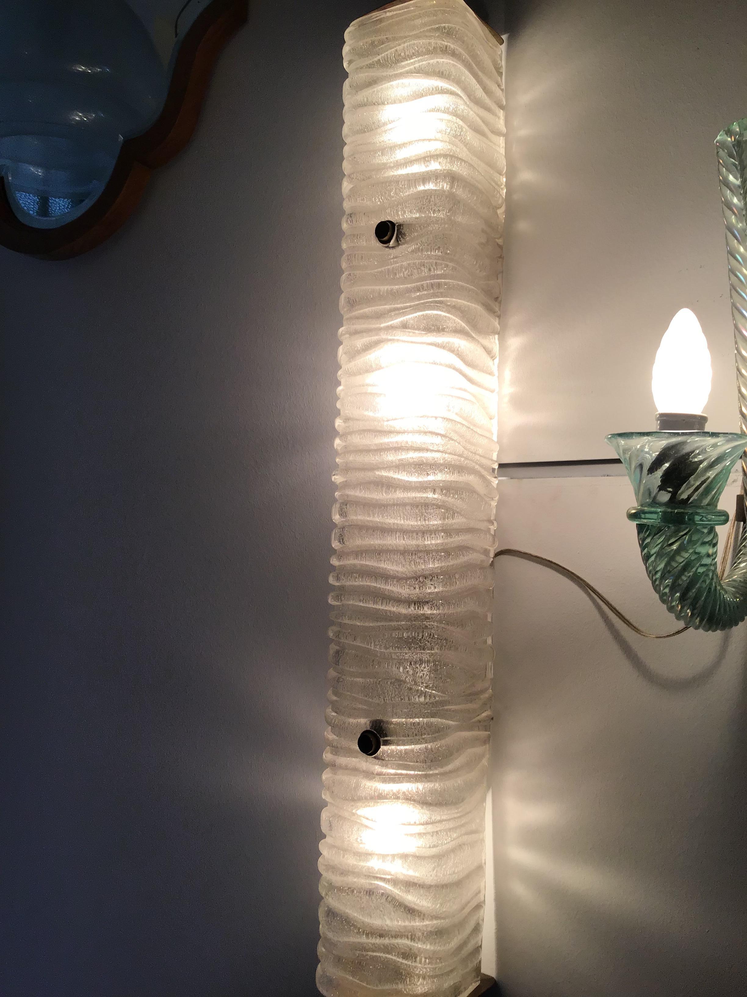 Other Venini Pair of Sconces Murano Glass Brass, 1940 For Sale
