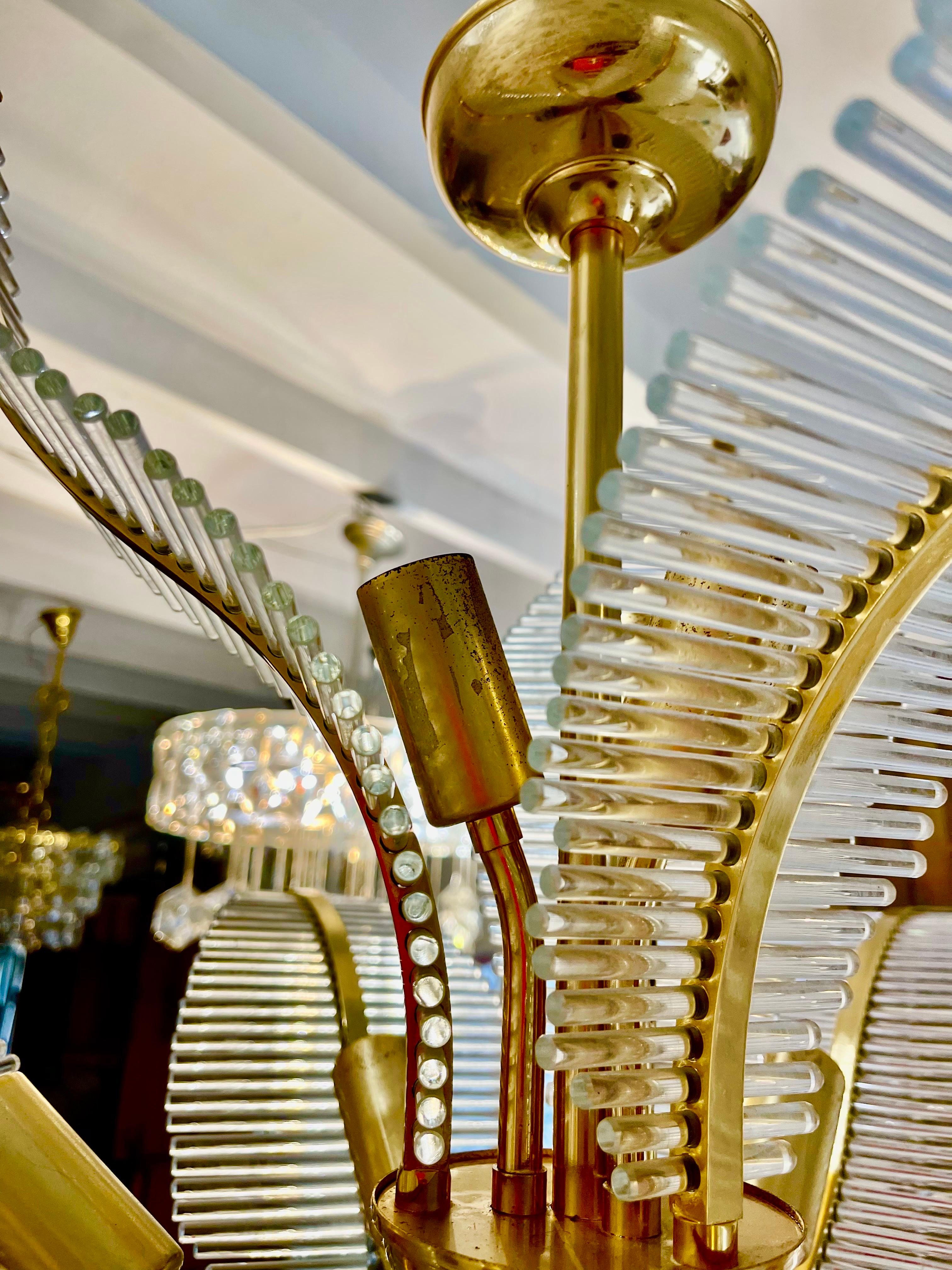 Maison scoliari PALM glass chandelier murano , italy 1970s 2