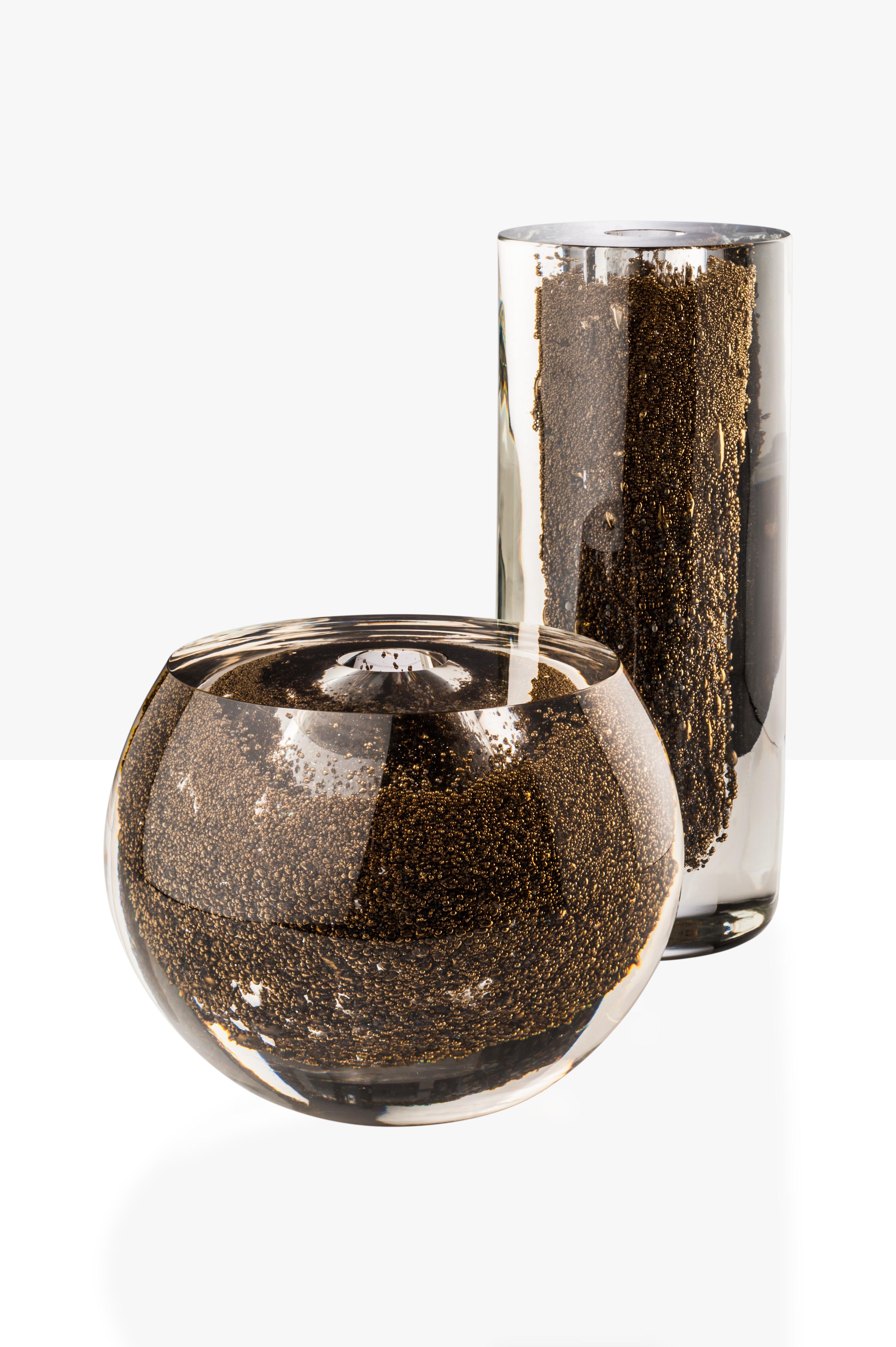 Vaso di vetro Venini Palpito trasparente con scaglie di bronzo In condizioni Nuovo in vendita a Brooklyn, NY