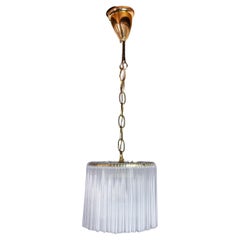 Vintage Venini pendant light, tubular murano glass, Italy, 1970